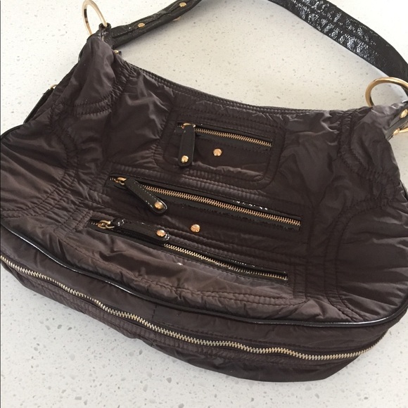 TOD’S Luna nylon patent leather brown media bag - Picture 3 of 5